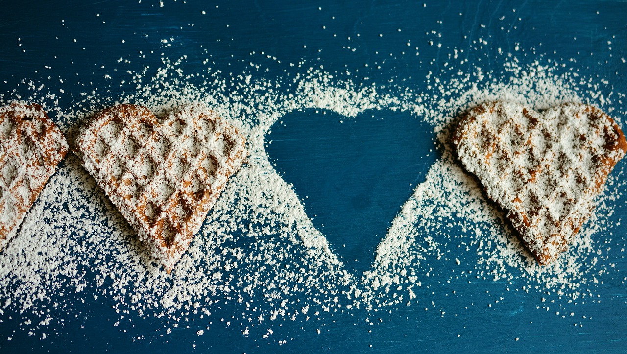 waffle hearts, waffles, background image